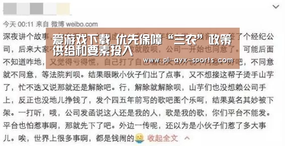 爱游戏下载_优先保障“三农”政策供给和要素投入(图1) 爱游戏入口